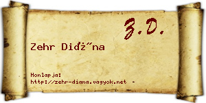 Zehr Diána névjegykártya